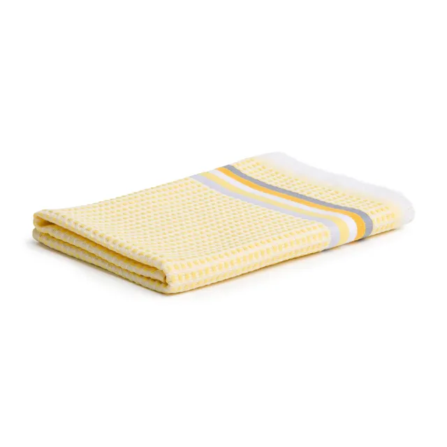 m-ve-summer-piqu-e-handtuch-50-x-100-cm-100-baumwolle-snow-yellow image 1