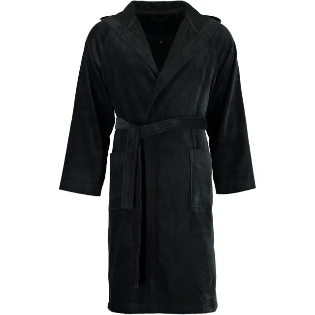 vossen-bademantel-texas-7900-unisex-kapuzenmantel-schwarz-size-xl image 1