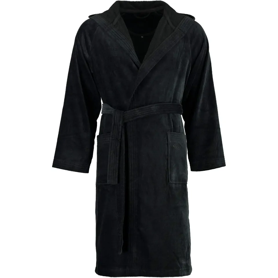 vossen-bademantel-texas-7900-unisex-kapuzenmantel-schwarz-size-xl image 1