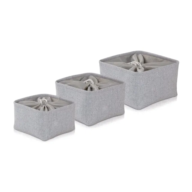 m-ve-tweed-3er-set-aufbewahrungsk-rbe-tweed-optik-mit-abdeckung-3-gr-en-light-gr image 1