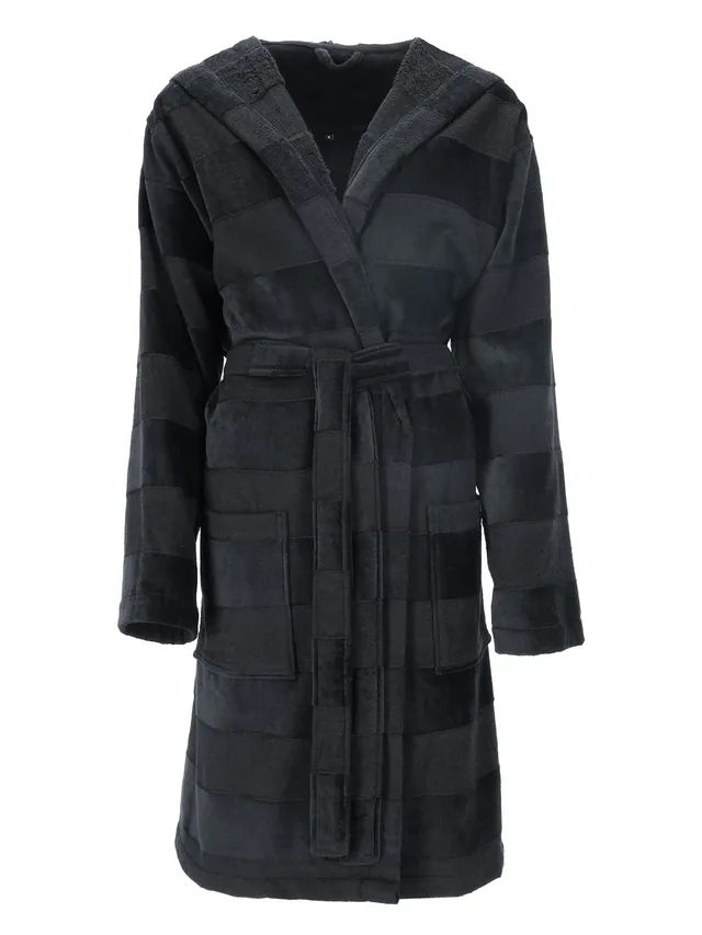 vossen-bademantel-santiago-unisex-kapuzenmantel-aus-webfrottier-teilvelours-schw image 1
