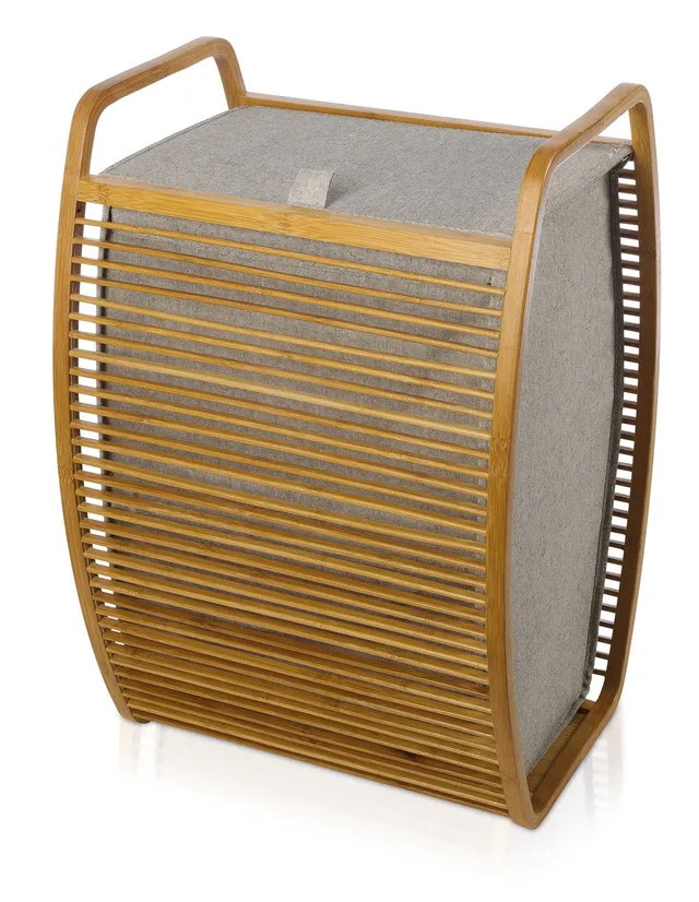 m-ve-40905-bamboo-w-schekorb-40-x-35-5-x-60-cm-bambusrahmen-mit-canvas-grey image 1