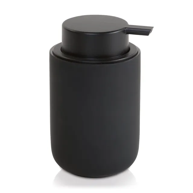 m-ve-black-velvet-seifenspender-beschichtete-keramik-mattschwarz-8-x-13-5-cm-pum image 1