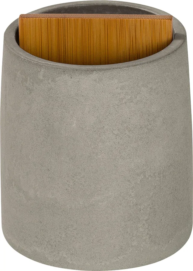 m-ve-cement-zahnb-rstenhalter-aus-zement-mit-bambus-detail-8-x-8-x-10-5-cm-grey image 1