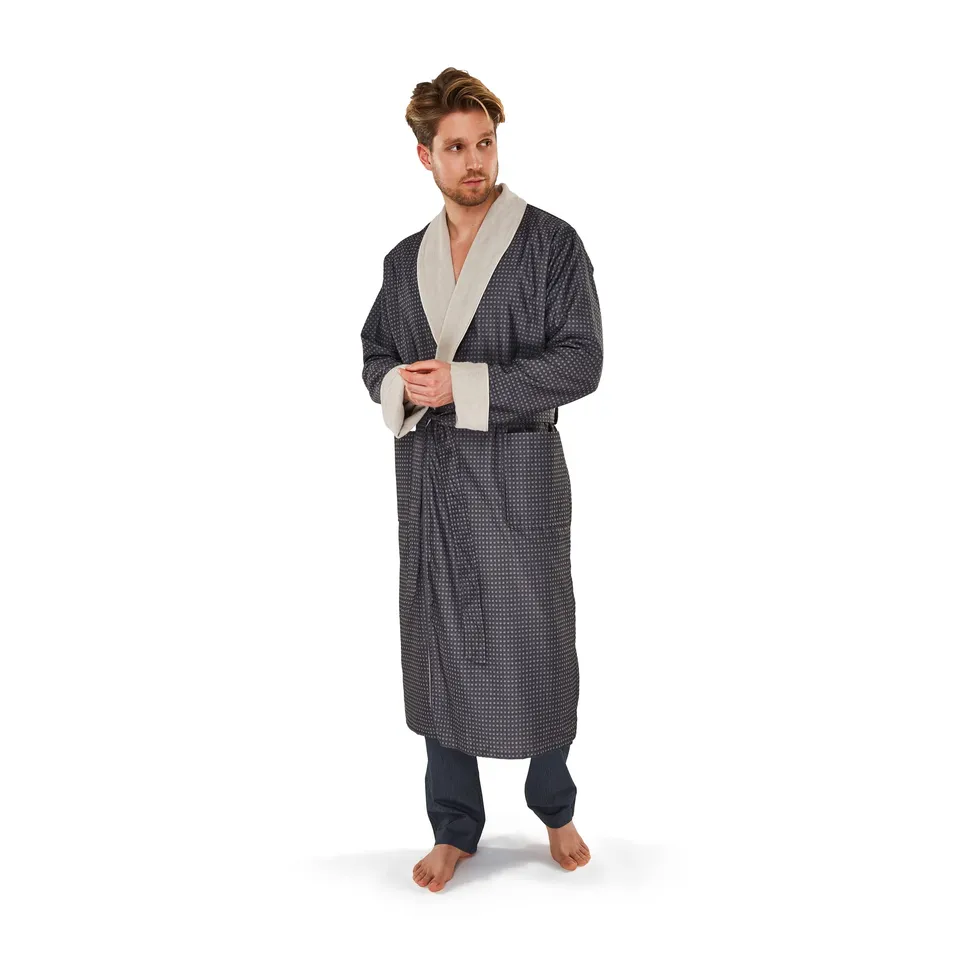 m-ve-unisex-bademantel-homewear-baumwoll-morgenmantel-mit-schweizer-hemdenstoff image 1
