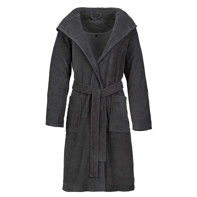 vossen-damen-bademantel-gina-kapuzen-bademantel-graphit-gr-e-l-ca-100-cm-lang image 1