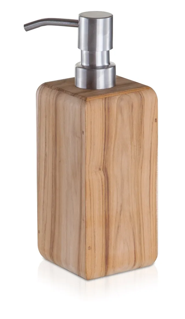 m-ve-teak-seifenspender-teakholz-edelstahl-neunteilige-badserie-skandinavisches- image 1
