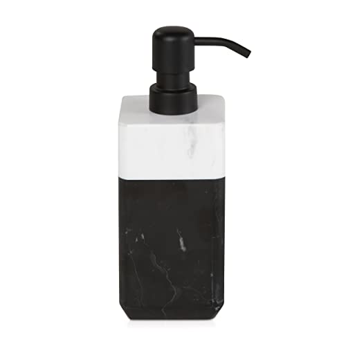 m-ve-black-white-seifenspender-aus-marmor-metall-black-snow-7-x-7-x-19-7-cm image 3