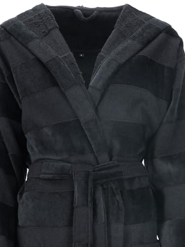 vossen-bademantel-santiago-unisex-kapuzenmantel-aus-webfrottier-teilvelours-schw image 8
