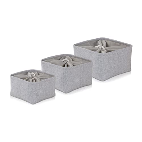 m-ve-tweed-3er-set-aufbewahrungsk-rbe-tweed-optik-mit-abdeckung-3-gr-en-light-gr image 3