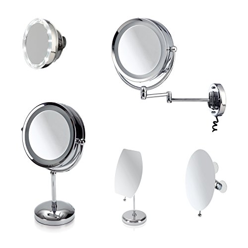 m-ve-40775-standspiegel-beleuchtet-22-cm-durchmesser-edelstahl-lupenfunktion-e14 image 4