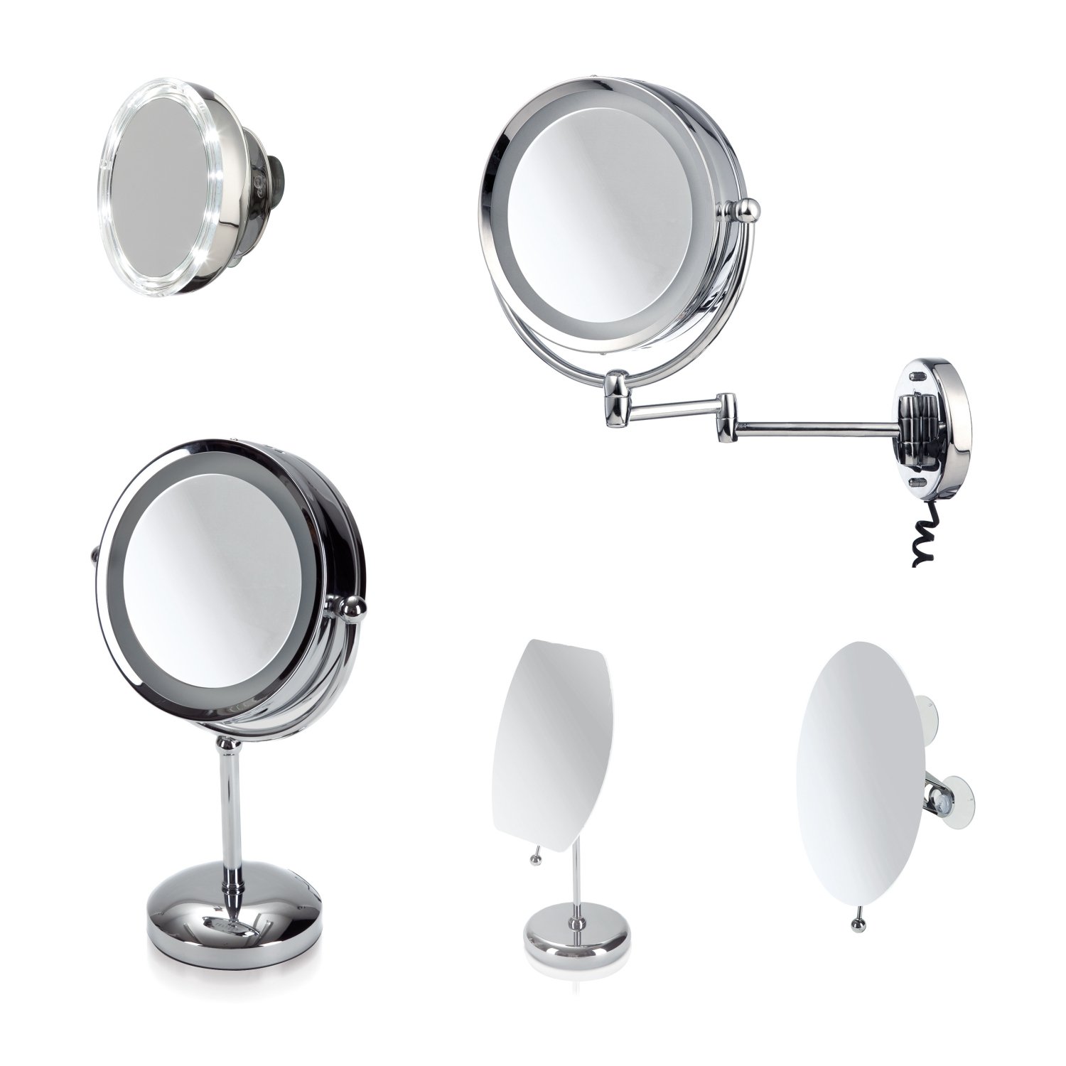 m-ve-40775-standspiegel-beleuchtet-22-cm-durchmesser-edelstahl-lupenfunktion-e14 image 2