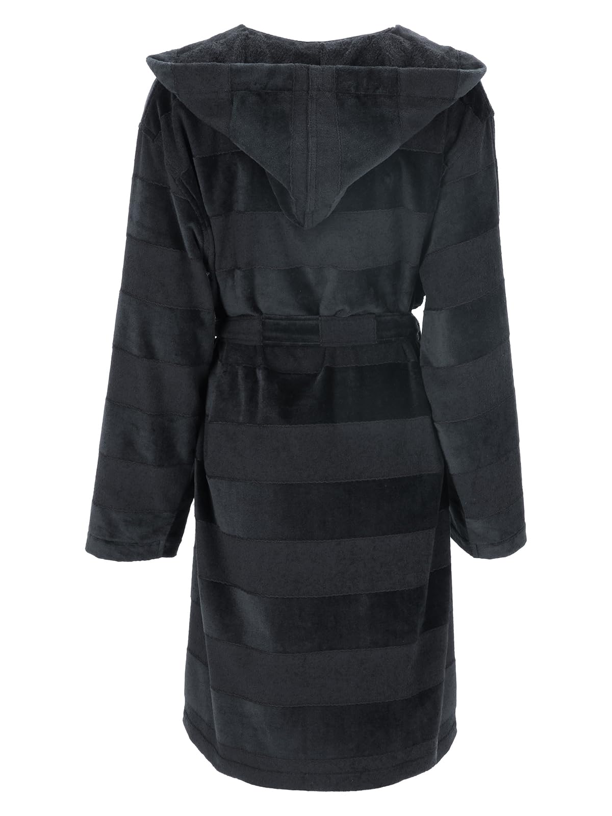 vossen-bademantel-santiago-unisex-kapuzenmantel-aus-webfrottier-teilvelours-schw image 2
