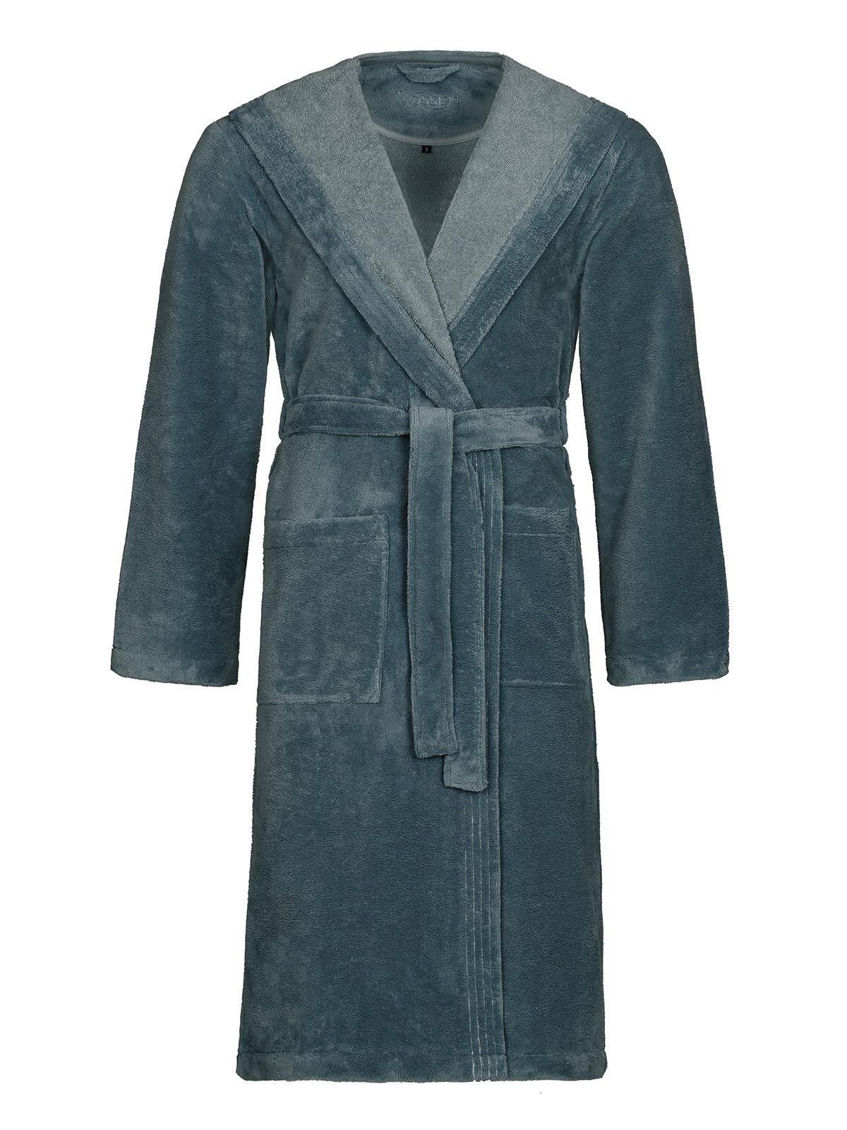 vossen-bademantel-lynn-cadet-blue-unisex-kapuzenmantel-290-g-m-wirkvelours-vegan image 1