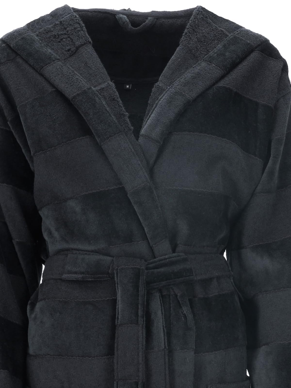 vossen-bademantel-santiago-unisex-kapuzenmantel-aus-webfrottier-teilvelours-schw image 3