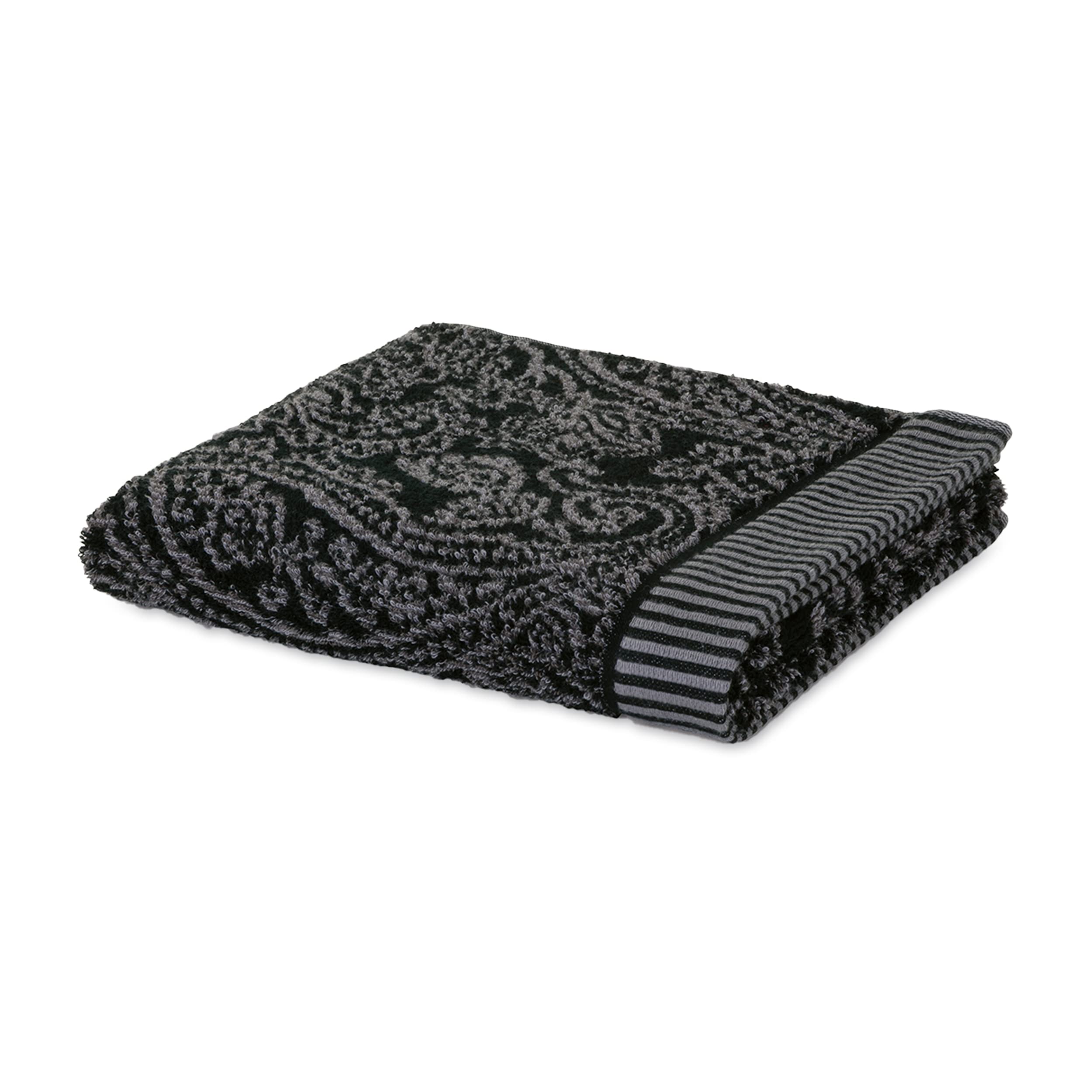m-ve-paisley-duschtuch-80-x-150-cm-100-baumwolle-jacquard-doubleface-black image 1