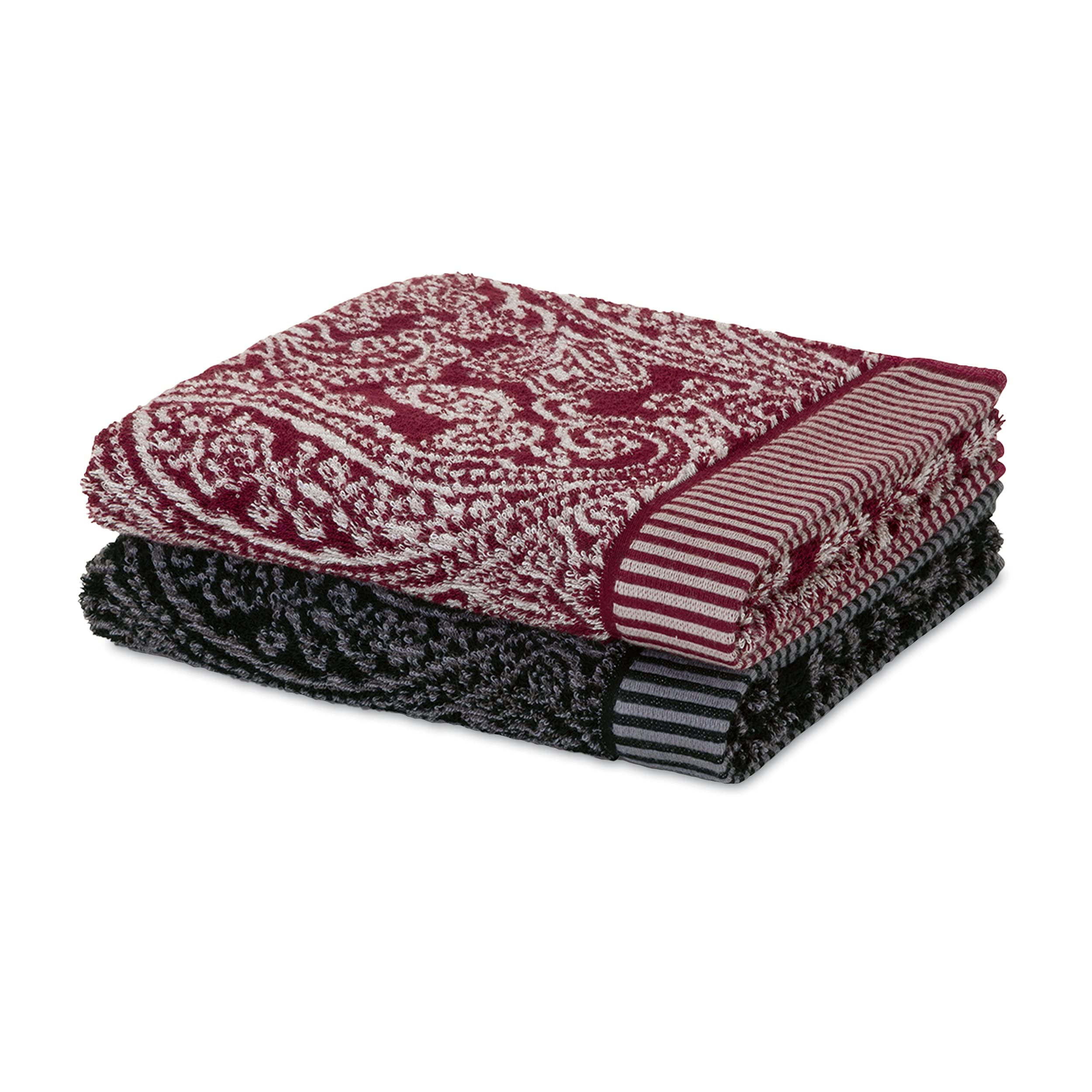 m-ve-paisley-duschtuch-80-x-150-cm-100-baumwolle-jacquard-doubleface-black image 3