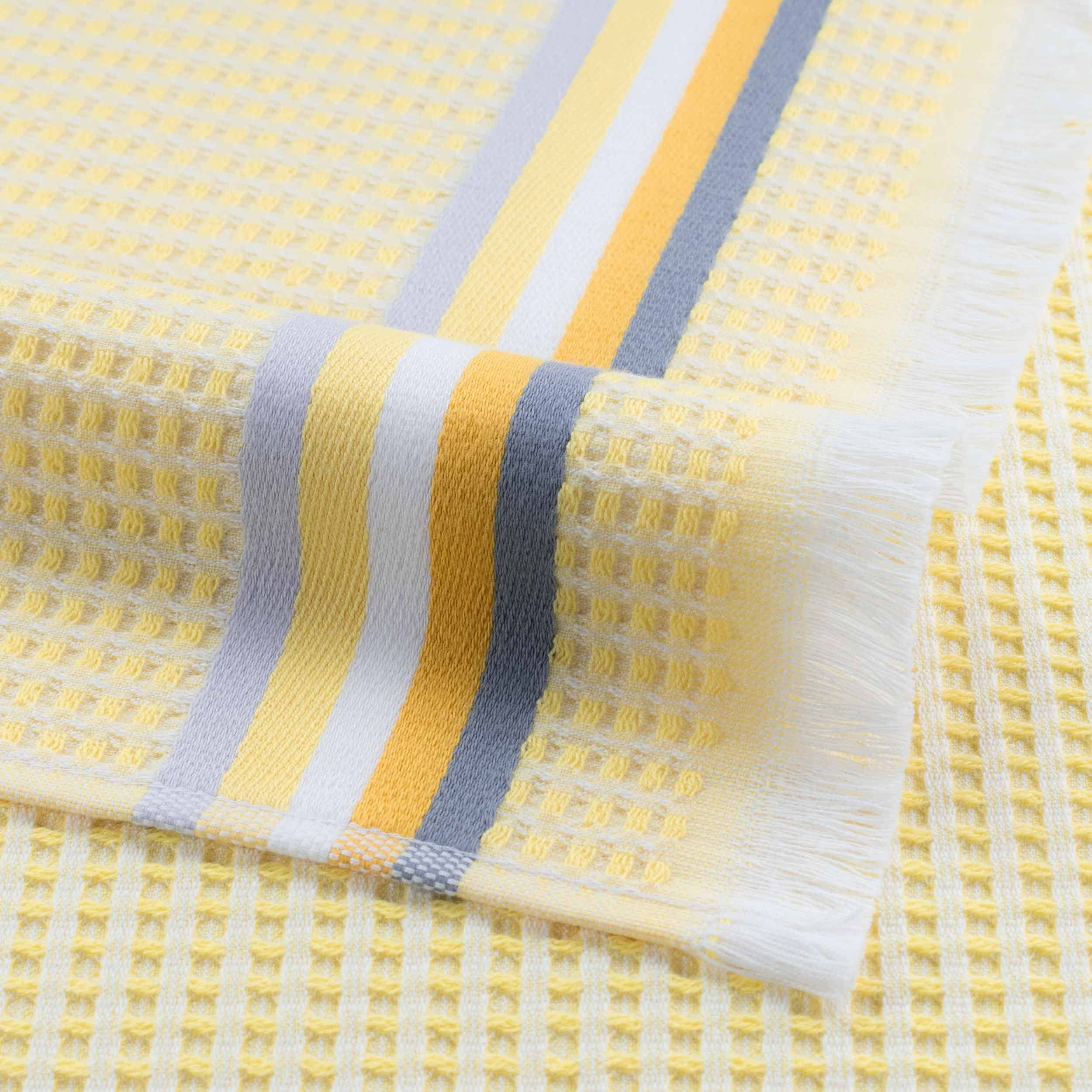 m-ve-summer-piqu-e-handtuch-50-x-100-cm-100-baumwolle-snow-yellow image 2