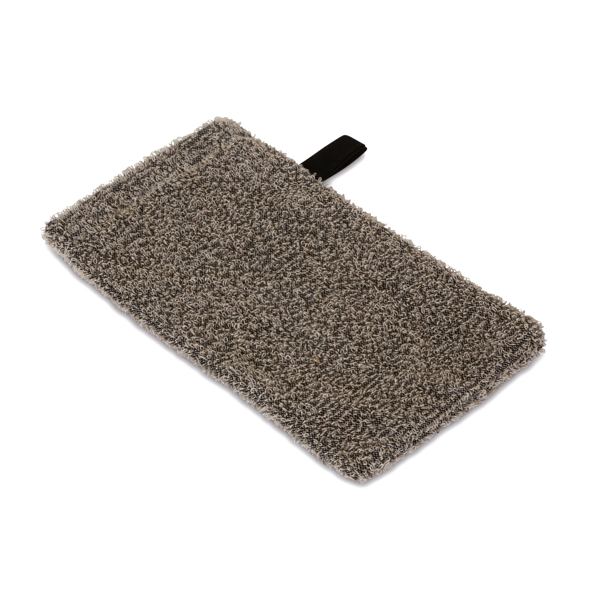 m-ve-sauna-massage-waschhandschuh-25-x-14-cm-60-leinen-40-baumwolle-nature-black image 1