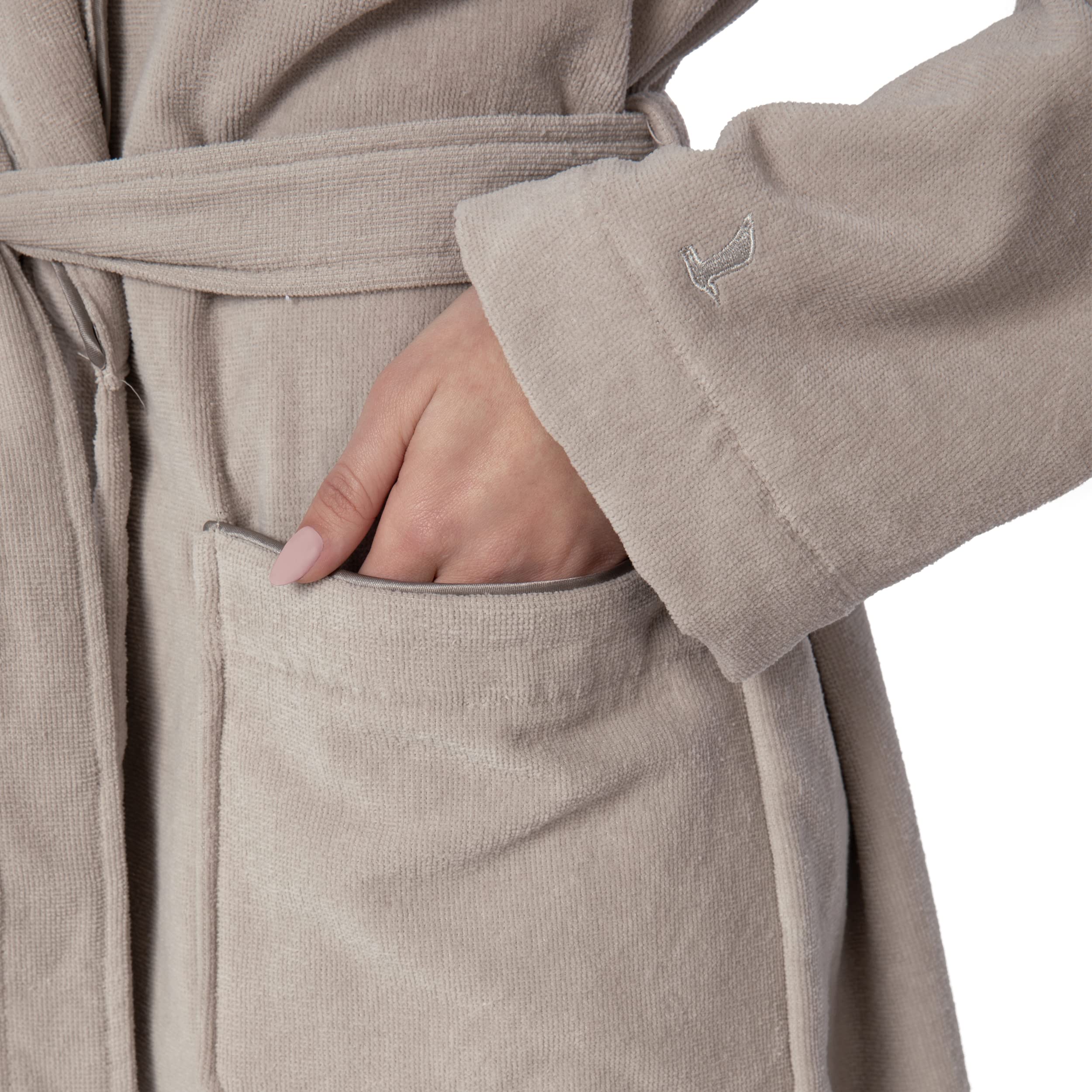 m-ve-homewear-schalkragenmantel-velour-bademantel-baumwollvelours-kontrastierend image 3