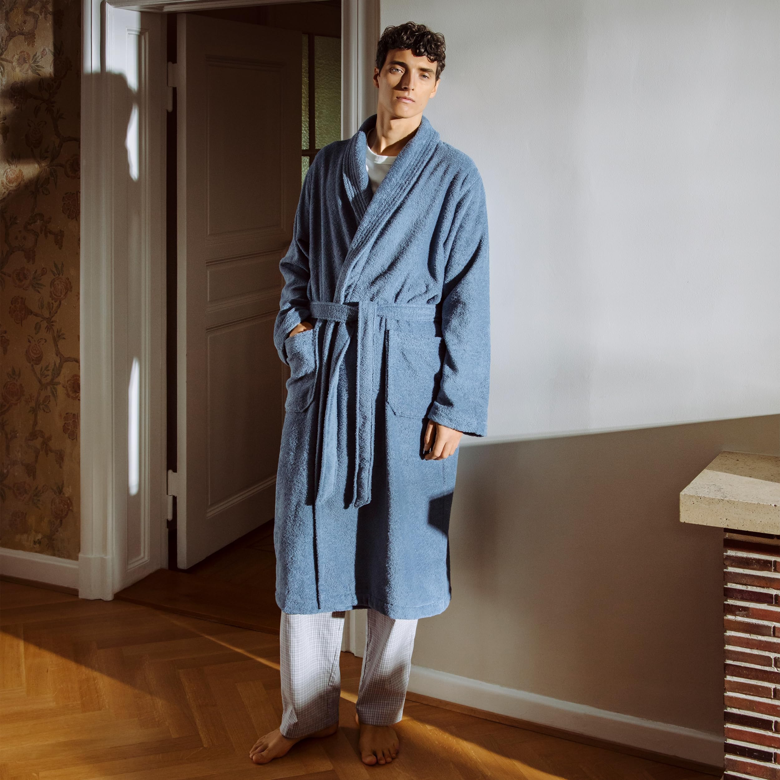m-ve-homewear-schalkragenmantel-basic-leichte-herren-und-damen-morgenmantel-qual image 5
